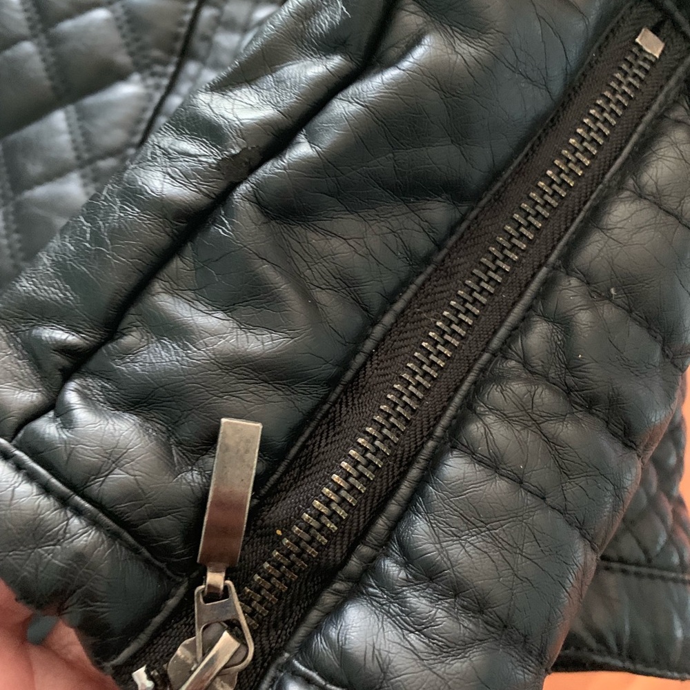 Vegan leather black Motto jacket - Picture 5 of 5